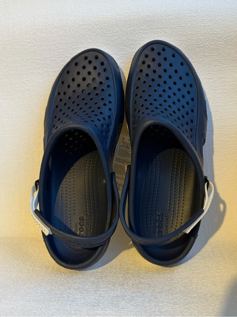 Crocs Swiftwater Deck Clogs Men’s 11 Navy White Water Shoes NWT